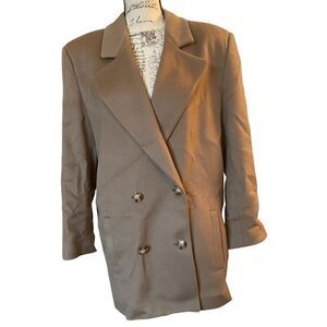 James Davis tan vintage wool peacoat size Large